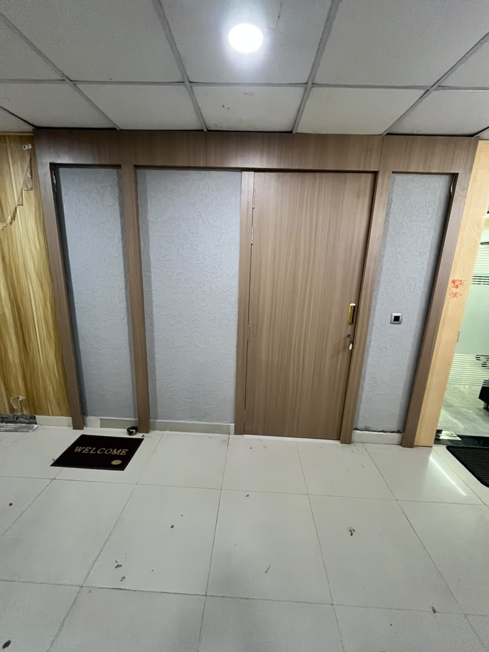 Custom wood panel entrance door